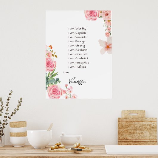 Inspireren van uw reis met affirmaties poster (Keuken)