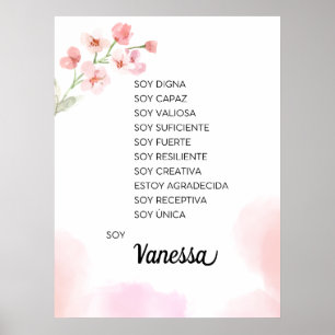 Inspireren van uw reis met affirmaties Spaans Poster