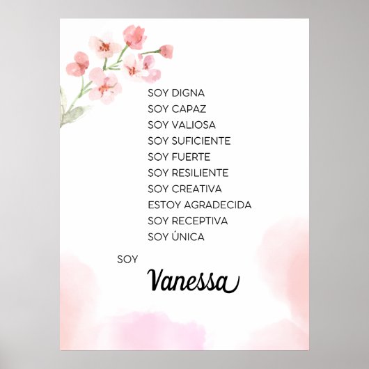 Inspireren van uw reis met affirmaties Spaans Poster (Voorkant)