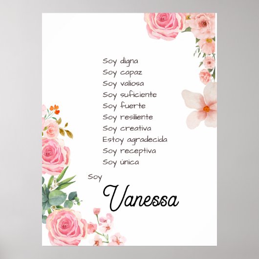 Inspireren van uw reis met affirmaties Spaans Poster (Voorkant)