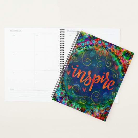 Inspireren Whimsical Kleurrijke Bloemen Plezier Tr Planner (Display)