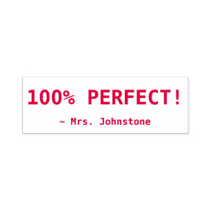 Inspirerend "100% PERFECT!" + Aangepaste naam van Zelfinktende Stempel
