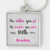 Inspirerend 100e verjaardag sleutelhanger (Voorkant)