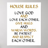 inspirerend 11X14 WALL-POSTER "HUISREGELS" Poster (Voorkant)
