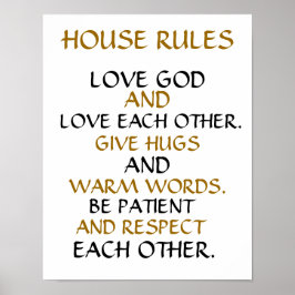 inspirerend 11X14 WALL-POSTER "HUISREGELS" Poster