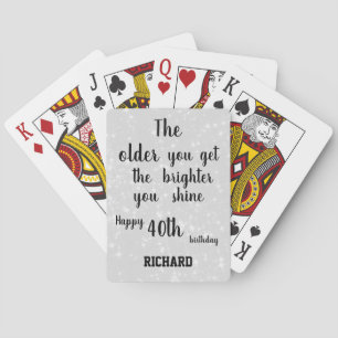 Inspirerend 40e verjaardag gepersonaliseerd pokerkaarten