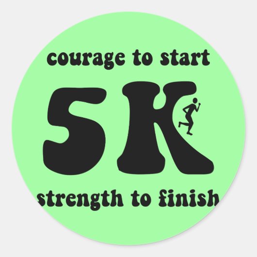 Inspirerend 5K Ronde Sticker (Voorkant)