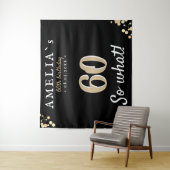 Inspirerend 60e verjaardag Zwarte achtergrond Wandkleed (In situ)