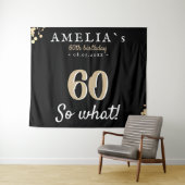 Inspirerend 60e verjaardag Zwarte achtergrond Wandkleed (In Situ (horizontaal))