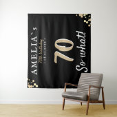 Inspirerend 70e verjaardag Zwarte achtergrond Wandkleed (In situ)