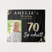 Inspirerend 70e verjaardag zwarte foto achtergrond wandkleed (Voorkant (horizontaal))