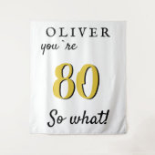 Inspirerend 80ste Verjaardagsfeestachtergrond Wandkleed (Voorkant)