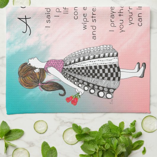 Inspirerend A gebed voor U Poster Theedoek (Gevouwen)