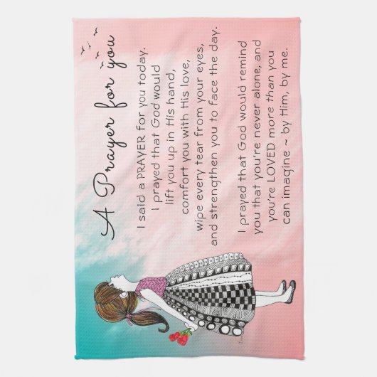 Inspirerend A gebed voor U Poster Theedoek (Verticaal)