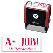 Inspirerend "A+ JOB!" Commendement Rubber Stamp Zelfinktende Stempel (In situ)