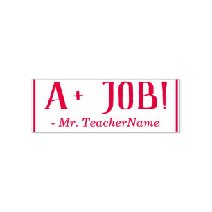 Inspirerend "A+ JOB!" Commendement Rubber Stamp Zelfinktende Stempel