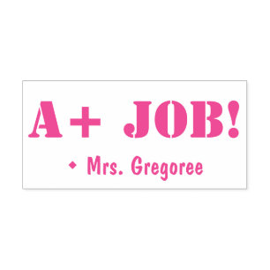 Inspirerend "A+ JOB!" Rubberstempel Zelfinktende Stempel