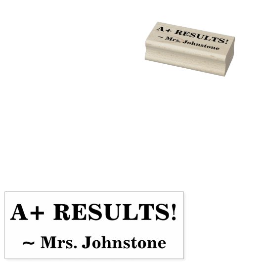 Inspirerend "A+ RESULTATEN!" + Aangepaste leraarsn Rubberstempel (Gestempeld)