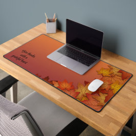 Inspirerend aangepaste tekst val bladeren bureaumat