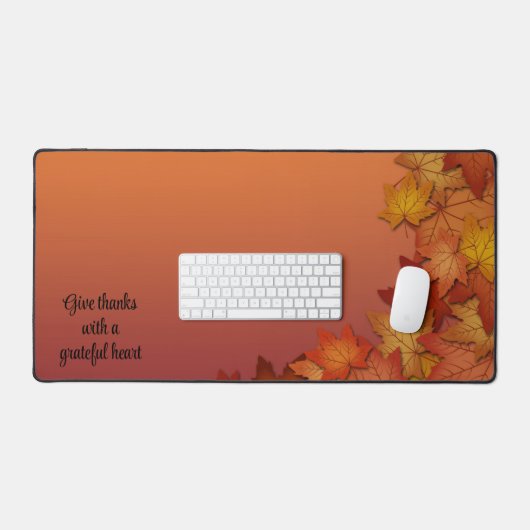 Inspirerend aangepaste tekst val bladeren bureaumat (Keyboard & Muis)