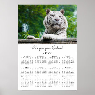 Inspirerend Aangepaste Tijger Foto 2026 Kalender Poster