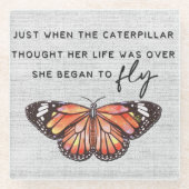 Inspirerend aanmoediging/citaten glazen onderzetter (Voorkant)