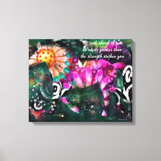Inspirerend Abstract Paard Bloemen Canvas Afdruk (Voorkant)