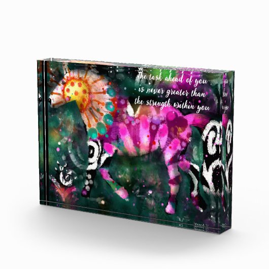 Inspirerend Abstract Paard Bloemen Fotoblokken (Rechts)