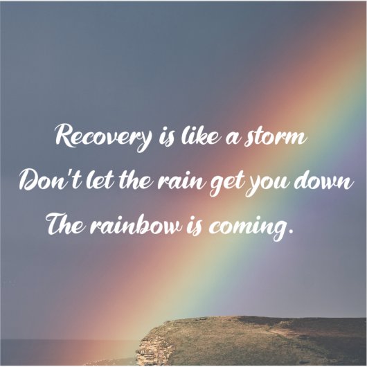 Inspirerend Addication Recovery Sobriety Rainbow Sticker (Voorkant)