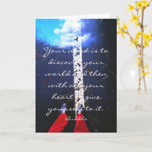 Inspirerend afbeelding met het citaat van Boedha Kaart (Gele Bloem)