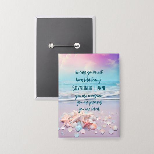 Inspirerend affirmaties gepersonaliseerd button (Voorkant / Achterkant)