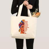Inspirerend Afro-Amerikaanse vrouw met citaat Grote Tote Bag (Voorkant (product))