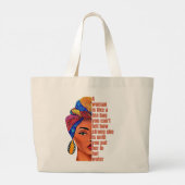 Inspirerend Afro-Amerikaanse vrouw met citaat Grote Tote Bag (Achterkant)