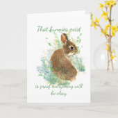 Inspirerend Alles zal oké Bunny Quote zijn Kaart (Gele Bloem)