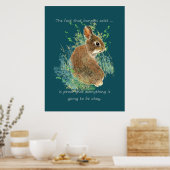Inspirerend Alles zal oké Bunny Quote zijn Poster (Keuken)