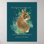 Inspirerend Alles zal oké Bunny Quote zijn Poster (Voorkant)