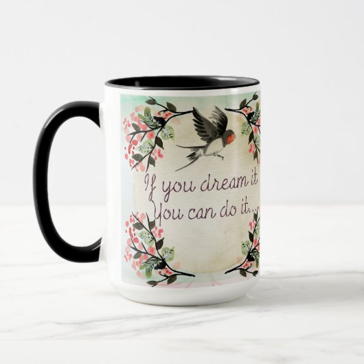 Inspirerend als je het droomt Waterverf Mok (Links)