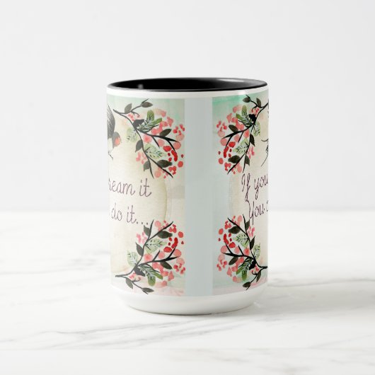 Inspirerend als je het droomt Waterverf Mok (Midden)