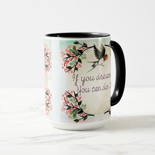 Inspirerend als je het droomt Waterverf Mok (Voorkant rechts)