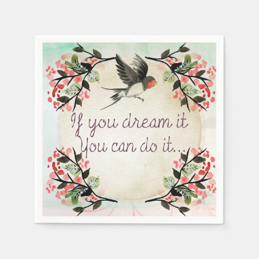 Inspirerend als je het droomt Waterverf Servet (Voorkant)