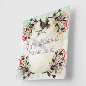 Inspirerend als je het droomt Waterverf Vierkante Klok (Hoek)