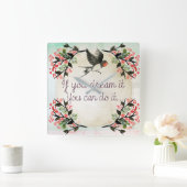 Inspirerend als je het droomt Waterverf Vierkante Klok (Huis)