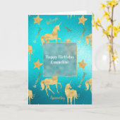 Inspirerend Aqua Gold Eenhoorns Sterren Kaart (Gele Bloem)