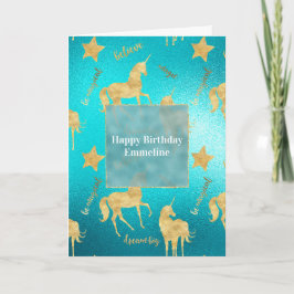 Inspirerend Aqua Gold Eenhoorns Sterren Kaart