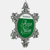 Inspirerend Arise en Shine Faith Green Tin Sneeuwvlok Ornament (Links)