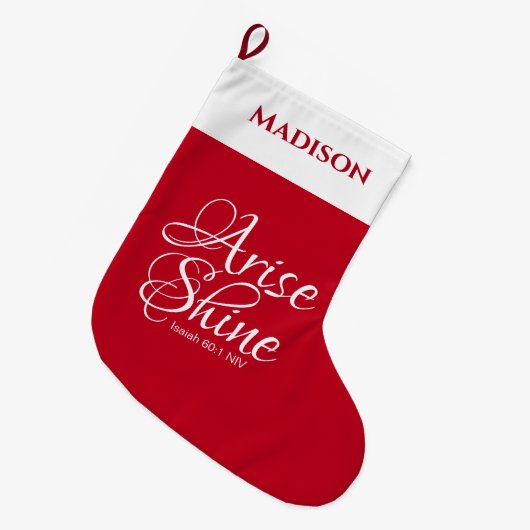 Inspirerend Arise en Shine Faith Red Grote Kerstsok (Voorkant (Hangend))