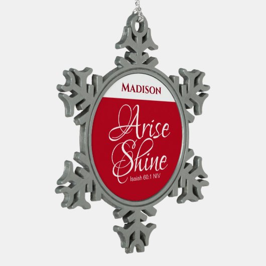 Inspirerend Arise en Shine Faith Red Tin Sneeuwvlok Ornament (Links)