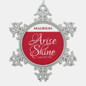 Inspirerend Arise en Shine Faith Red Tin Sneeuwvlok Ornament (Voorkant)