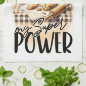 Inspirerend bakken is mijn Superpower Theedoek (Gevouwen)