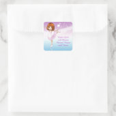 Inspirerend Ballerina - Kleine meisjes met dromen Vierkante Sticker (Tas)